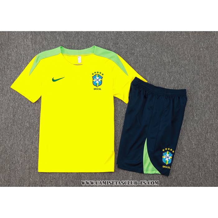 Chandal del Brasil 24-25 Manga Corta Amarillo - Pantalon Corto